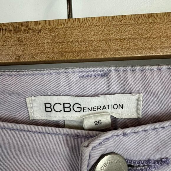 BCBGeneration Cotton Blend Lilac Breeze Light Purple Skinny Jeans - Size 25 - Picture 10 of 11